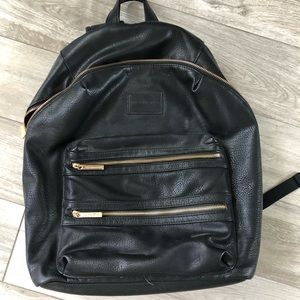 The Honest Company Black Faux Leather Backpack